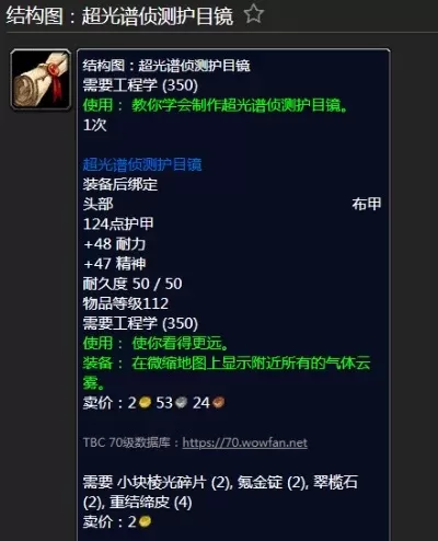 魔兽世界tbc工程头图纸-TBC工程头图纸:锻造传奇之巅